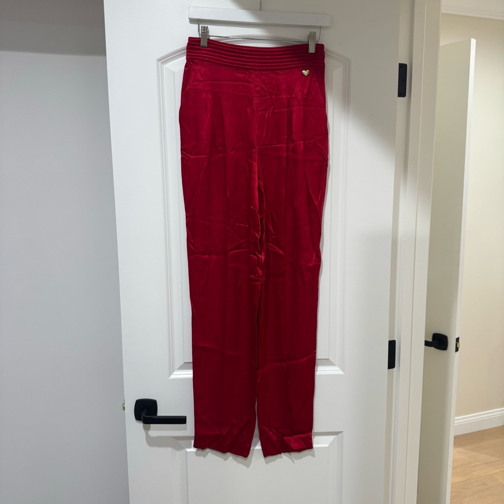 Twinset Red Silk Pants